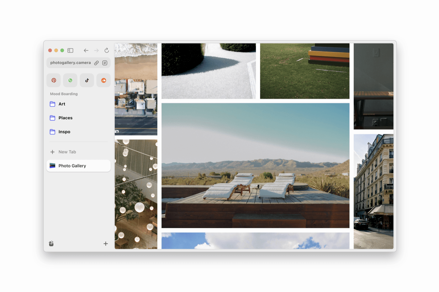Arc desktop screenshot showing the browser layout